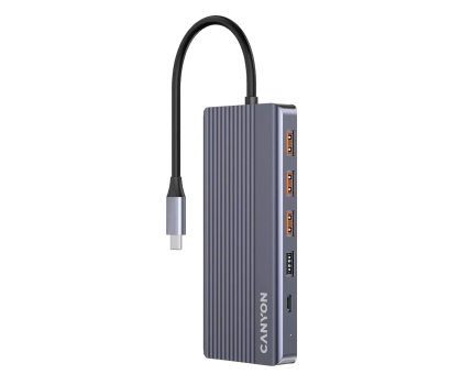 Hub USB CANYON HUB DS-16 13 w 1 4k USB-C Szary